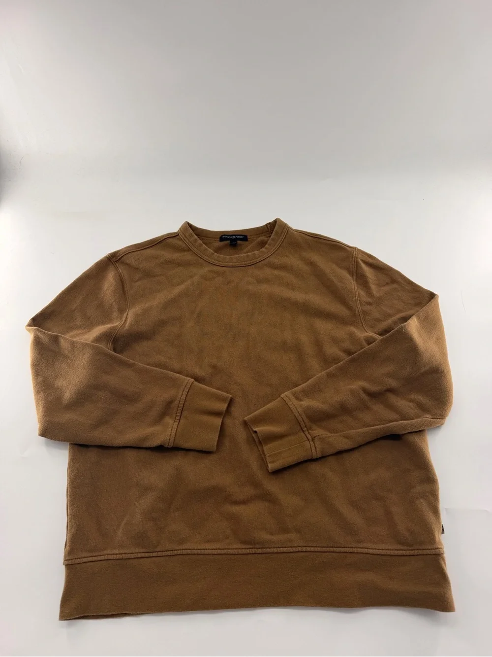 Banana Republic Factory Heavyweight Long Sleeve Horse Hair Tan T Shirt Crewneck